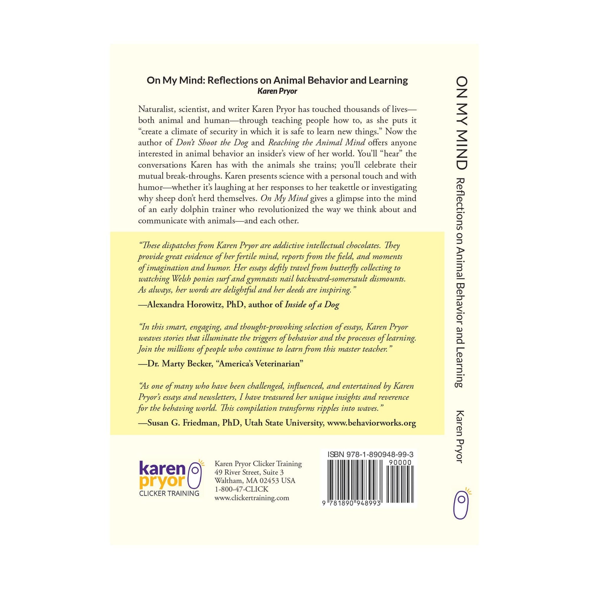 E-BOOK On My Mind: Reflections on Animal Behavior and Learning by Karen Pryor