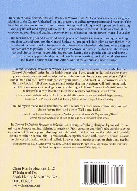 Control Unleashed: Reactive to Relaxed by Leslie McDevitt - Karen